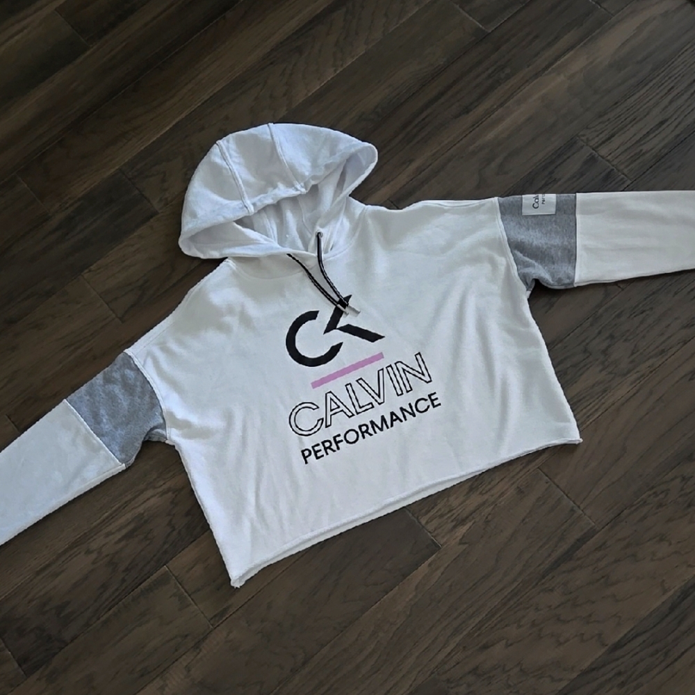 Calvin Klein Performance White and Gray Hoodie